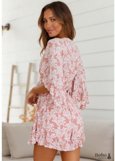 Boho Romper Mini Summer Dress Teagan